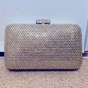 real swarovski prom small satchel jewels bling silver rhinestones